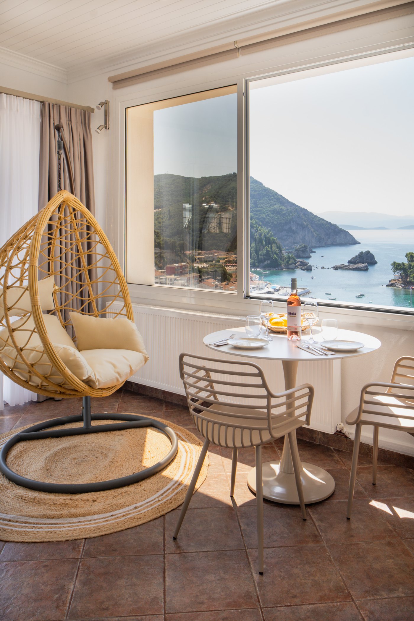 Tourkopazaro View terrace lounge with open outlook over Parga